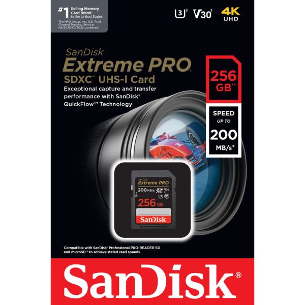 The SanDisk 256GB Extreme PRO 200MB/S UHS-I SDXC Memory Card